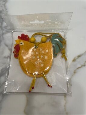 Yellow Felt Chicken Charms (2)